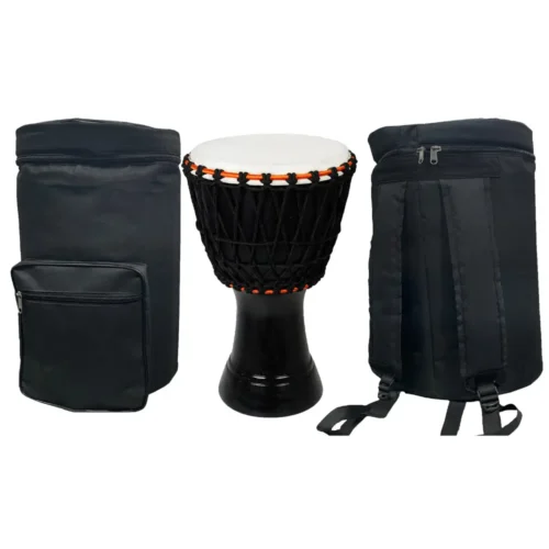 Ram musical 8'' inch head size rope fitting mette Black colour finishing  Djembe