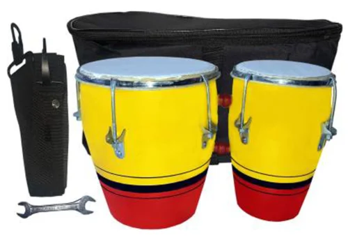 Bongo Two Drum set made by Mango wood and tune by nat & bold Goat skin fit on Bongo head