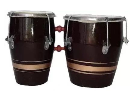 Bongo Two Drum set made by Mango wood and tune by nat & bold Goat skin fit on Bongo head