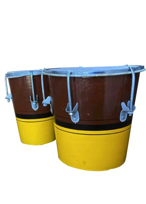 Bongo Two Drum set made by Mango wood and tune by nat & bold Goat skin fit on Bongo head
