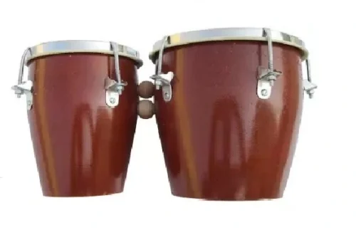 Bongo Two Drum set made by Mango wood and tune by nat & bold Goat skin fit on Bongo head