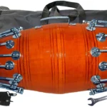 Ram musical Orange polish on the Dholak Mando wood shell Dholak with Alternate size Nut Bolt tunning system