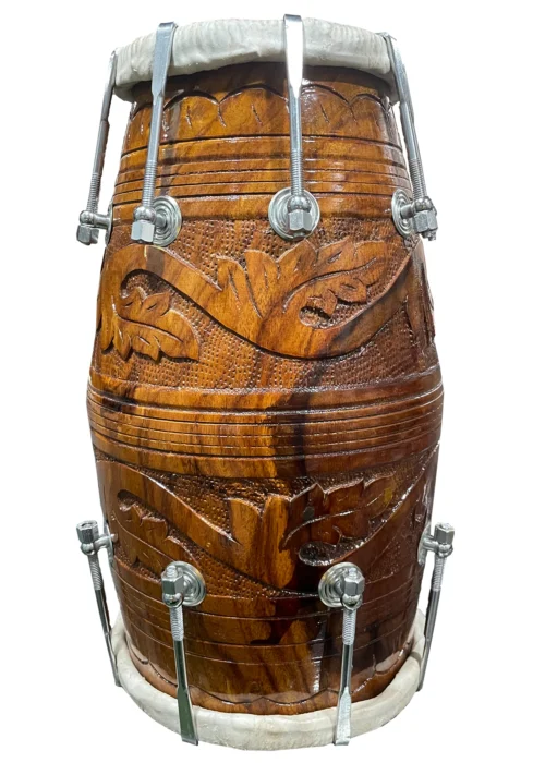 Professional Sheesham wood made Dholak with Goat skin on Both side Nut & bolt fitting with Full tool kit
