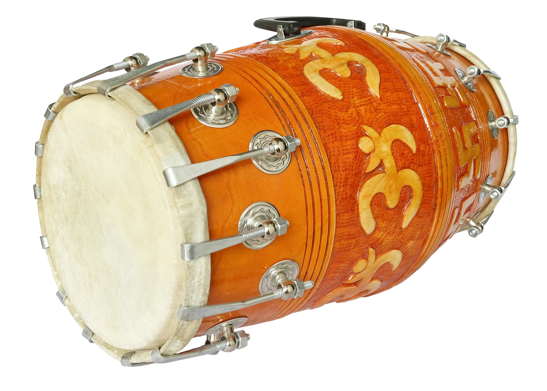 Om-carving-36-nut-Dholak-kit-2 Om-carving-36-nut-Dholak-kit-2