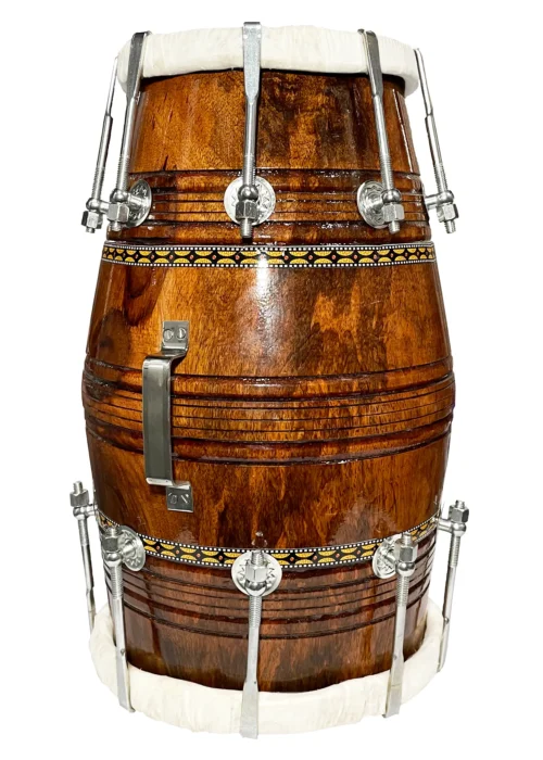 Professional Mango wood made Dholak with Goat skin on Both side Nut & bolt fitting with Full tool kit