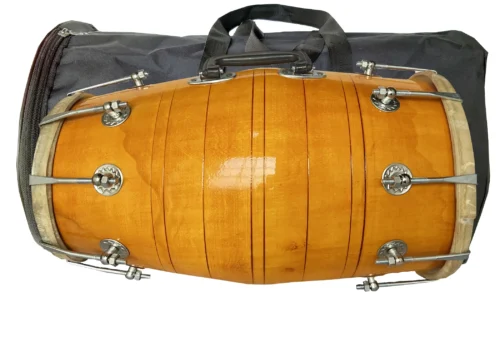 RAM musical Yellow Polish Mango wood shell dholak with Nut & bolt Tunning System